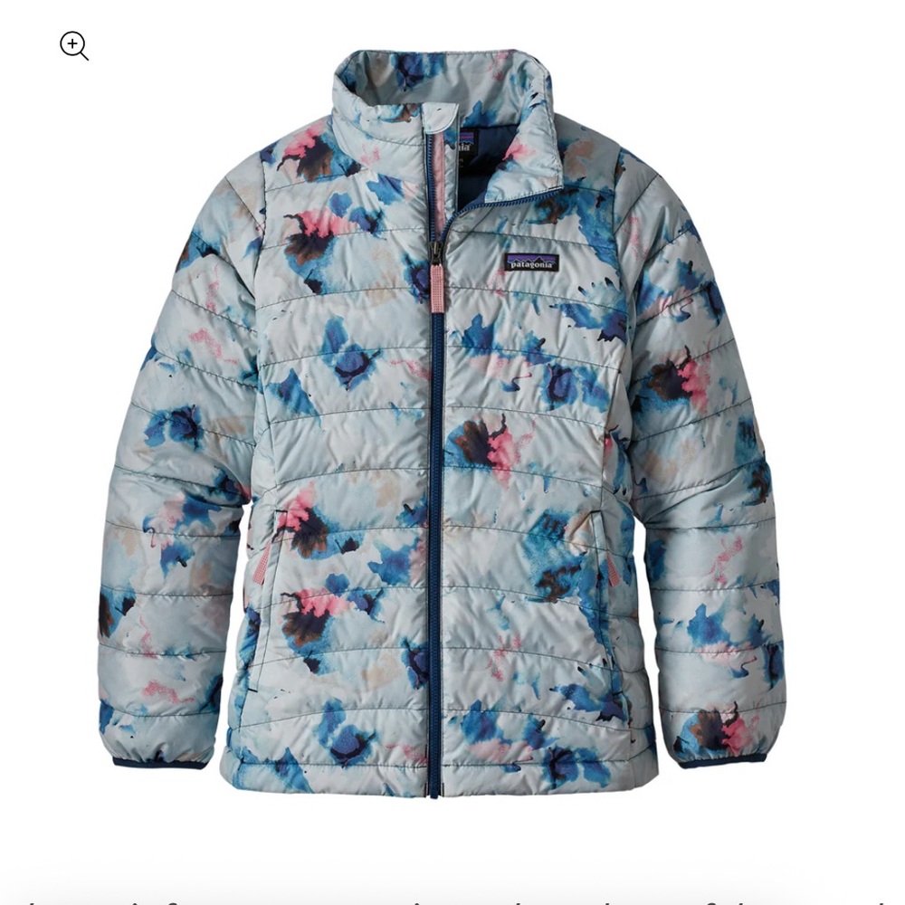 Patagonia Kids' Puffer Jacket - Blue and Pink Floral